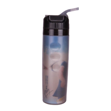 Garrafa de água plástica frente e verso